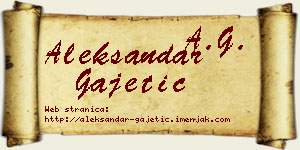 Aleksandar Gajetić vizit kartica